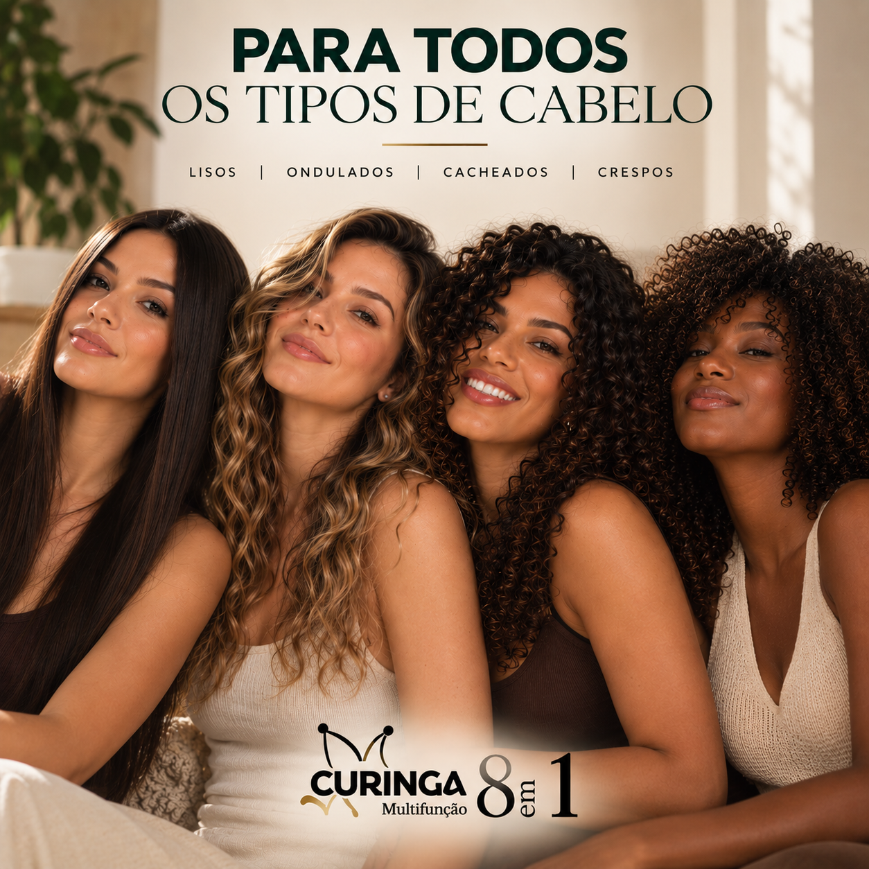 Curinga 8 em 1 para diferentes tipos de cabelo